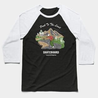 Down Hill Skateboard Baseball T-Shirt